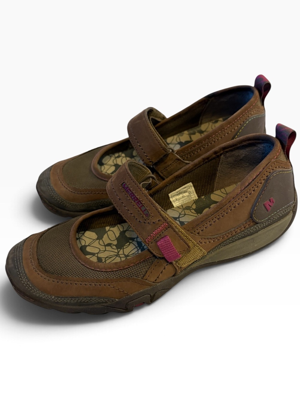 Merrell Mary Jane Shoes Women’s Size 8 Brown Leather Mesh Walking Flats J557126